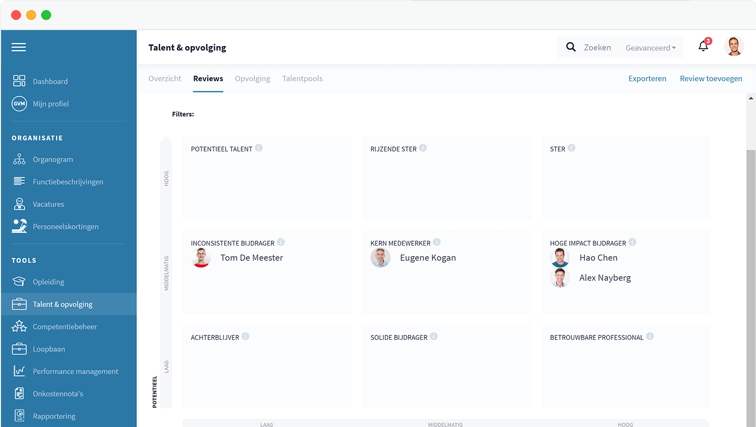 HR Software - Talent reviews en successieplanning